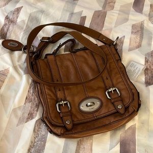 Brown Fossil satchel